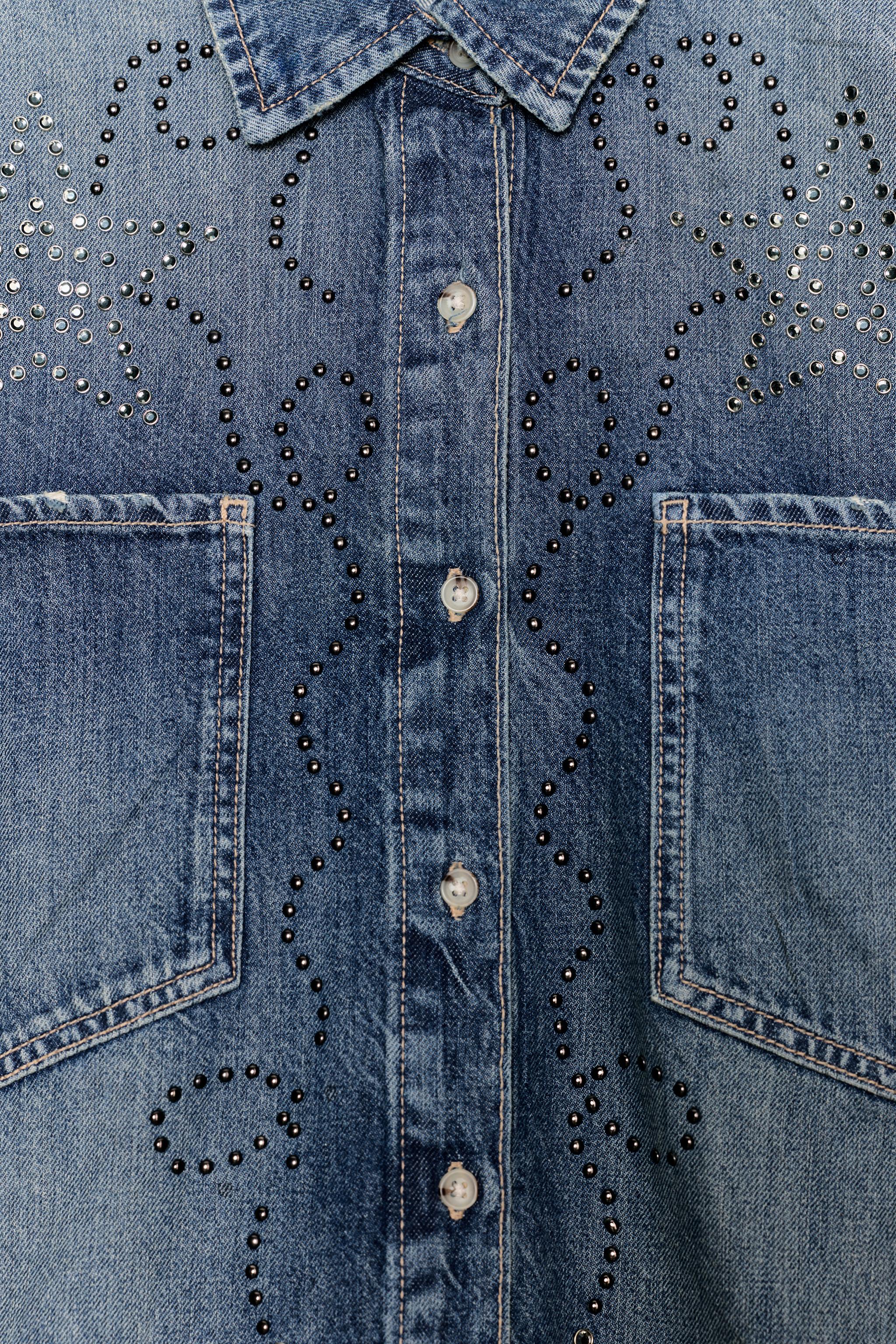 STUDDED DENIM SHIRT